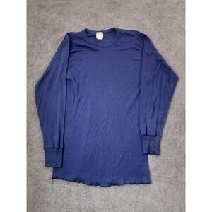 Vintage C.C. FILSON Thermal shirt long sleeve size large 100% wool Navy blue